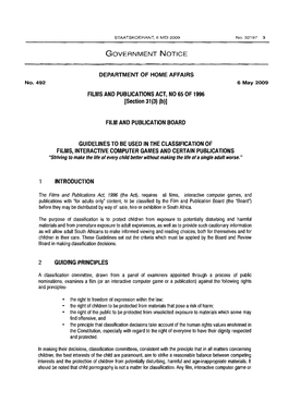 Films and Publications Act: Guidelines: Classification of Films, Interactive
