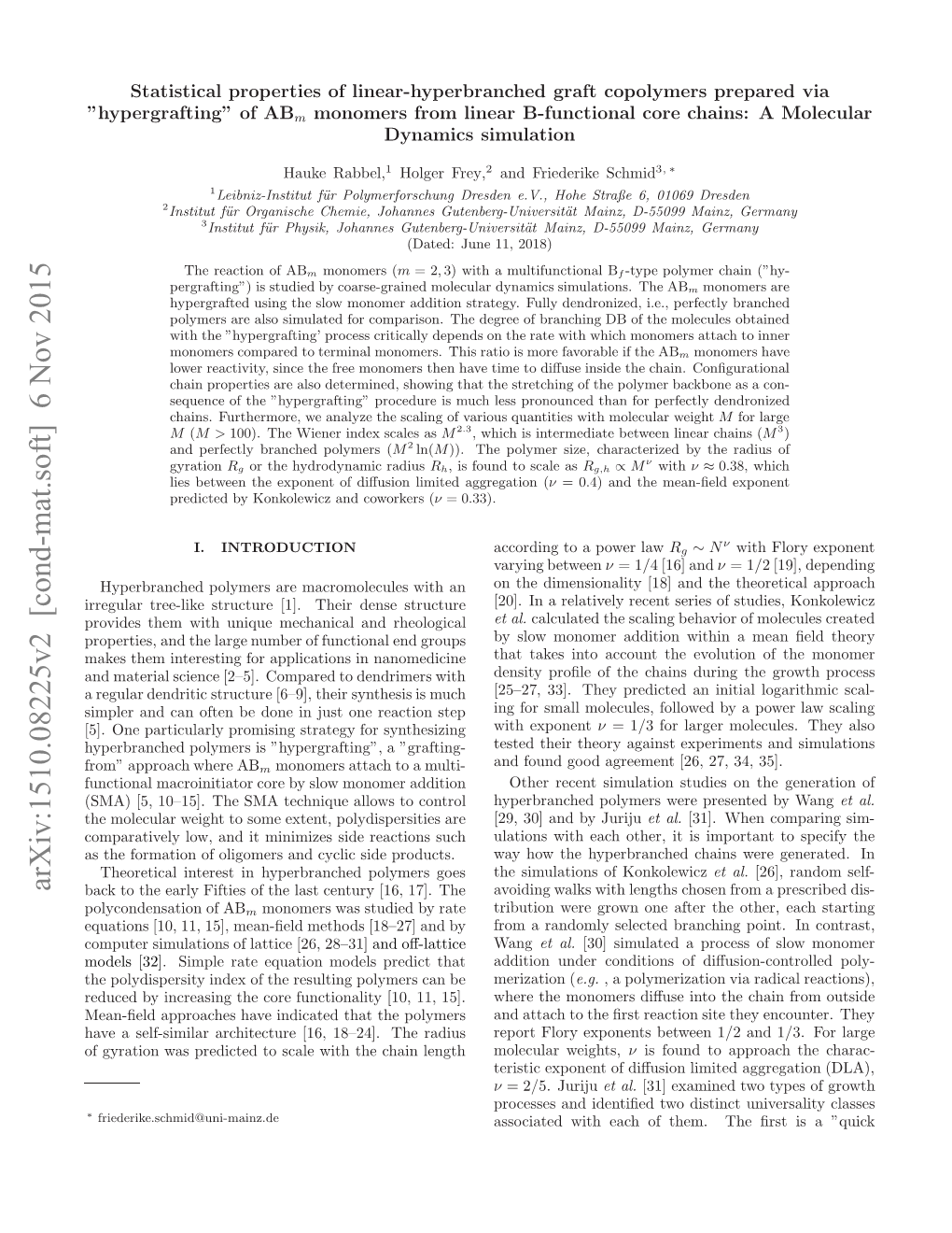 Statistical Properties of Linear-Hyperbranched Graft