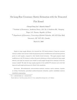 On Long-Run Covariance Matrix Estimation with the Truncated Flat
