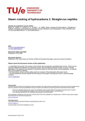 Steam Cracking of Hydrocarbons 3. Straight-Run Naphtha