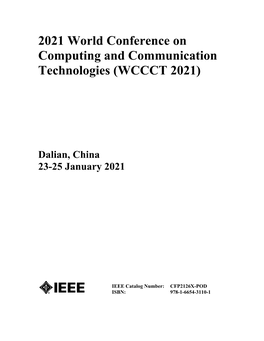 2021 World Conference on Computing and Communication