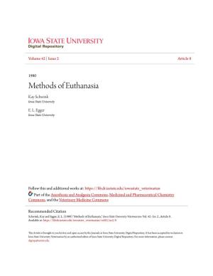 Methods of Euthanasia Kay Schwink Iowa State University