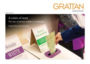 Crisis of Trust: the Rise of Protest Politics in Australia