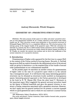 Andrzej Miernowski, Witold Mozgawa GEOMETRY OF