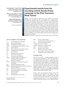 Experimental Results from the Sounding Vehicle Sonda III Test Campaign in the Pilot Transonic Wind Tunnel