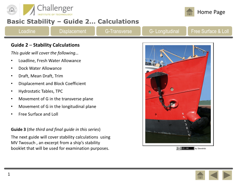 Basic Stability – Guide 2… Calculations Home Page