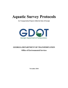 Aquatic Survey Protocols for Transportation Projects Within the State of Georgia