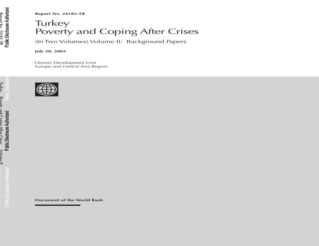 3. Poverty in Turkey; the Social Dimension