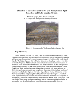 Utilization of Detonation Cord to Pre-Split Pennsylvanian Aged Sandstone and Shale, Grundy, Virginia