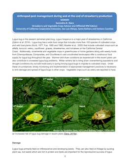Arthropod Pest Management During and at the End of Strawberry Production Season Surendra K