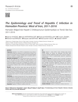 The Epidemiology and Trend of Hepatitis C Infection in Hamadan
