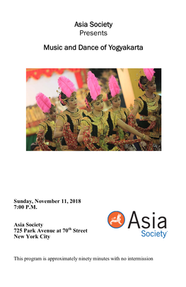 Asia Society Presents Music and Dance of Yogyakarta