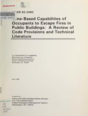 Time-Based Capabilities of Occupants to Escape Fires in Public Buildings: a Review of Code Provisions and Technical Literature