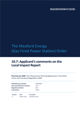 The Meaford Energy (Gas Fired Power Station) Order