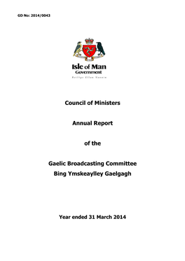 Council of Ministers Annual Report of the Gaelic Broadcasting Committee