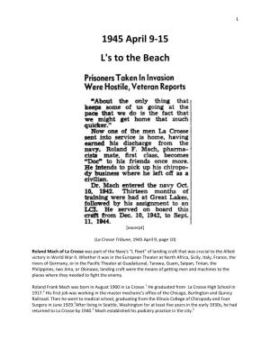 1945 April 9-15 L's to the Beach