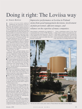 Doing It Right: the Loviisa Way by SIMON RIPPON Impressive Performance at Loviisa in Finland