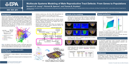 Multiscale Systems Modeling of Male Reproductive Tract Defects: from Genes to Populations EPA Maxwell C.K