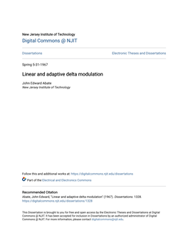 Linear and Adaptive Delta Modulation