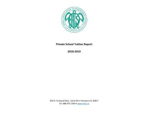 Private School Tuition Report 2018-2019