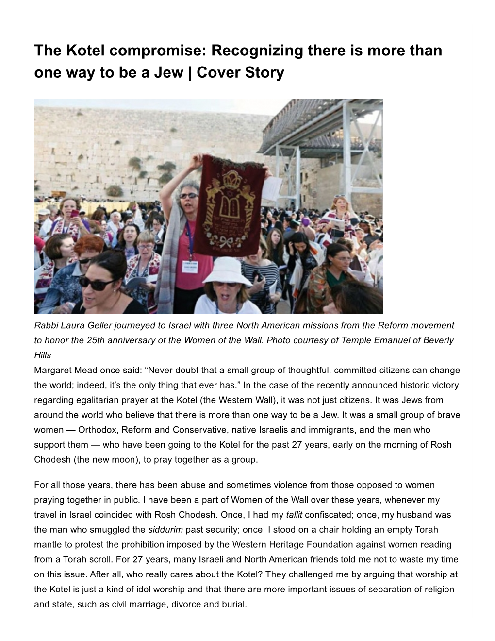 The Kotel Compromise: Recognizing There Is More Than One Way to Be a Jew | Cover Story