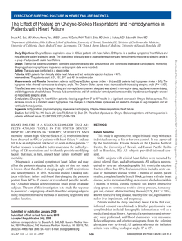 The Effect of Posture on Cheyne-Stokes Respirations and Hemodynamics in Patients with Heart Failure