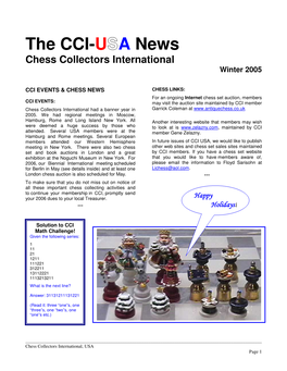 The CCI-U a News Chess Collectors International Winter 2005