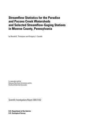 Streamflow Statistics for Monroe County, Pennsylvania