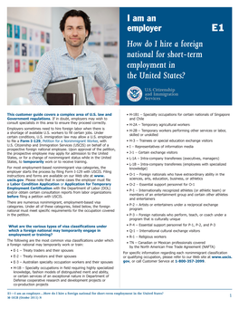 How Do I Hire a Foreign National for Short-Term Employment in the United States?