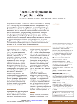 Recent Developments in Atopic Dermatitis
