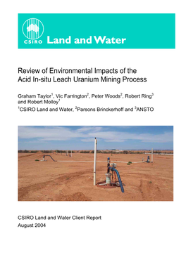 Review of Environmental Impacts of the Acid In-Situ Leach Uranium Mining Process
