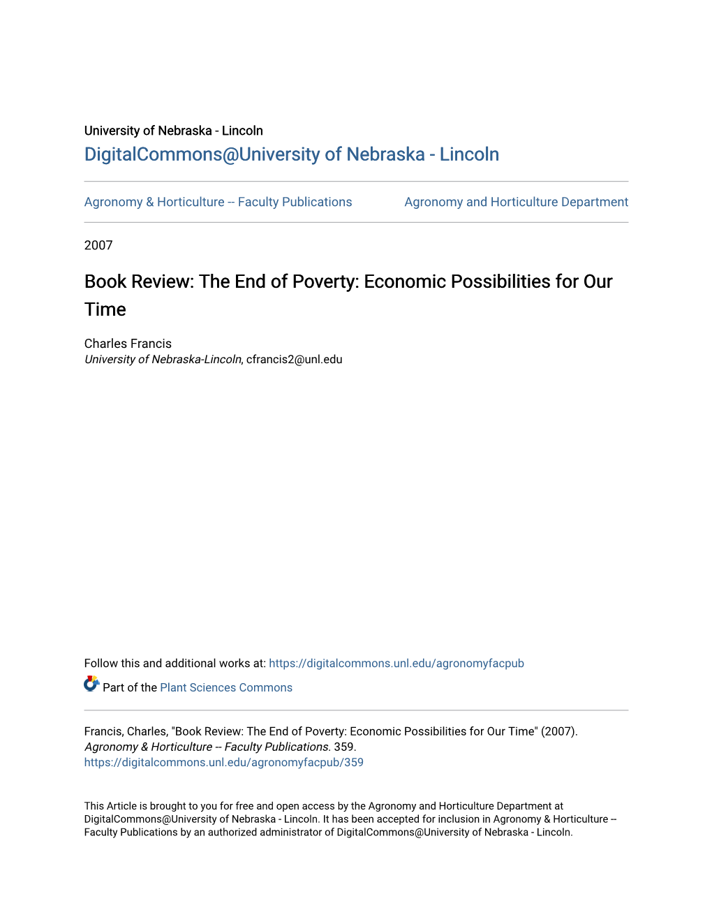 Book Review: the End of Poverty: Economic Possibilities for Our Time