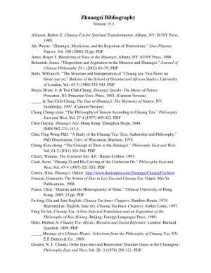 Zhuangzi Bibliography Version 15.3