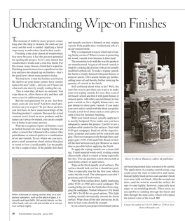 Understanding Wipe-On Finishes