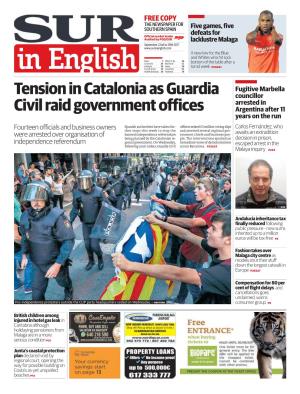 Tension in Catalonia As Guardia Civil Raid Government Offices