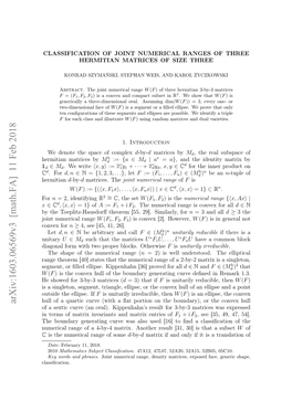 Classification of Joint Numerical Ranges of Three Hermitian Matrices of Size Three