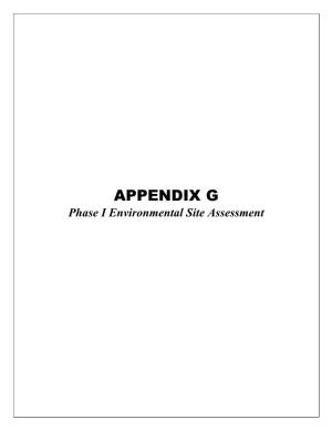 APPENDIX G Phase I Environmental Site Assessment