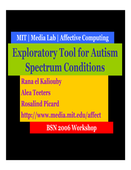 Exploratory Tool for Autism Spectrum Conditions