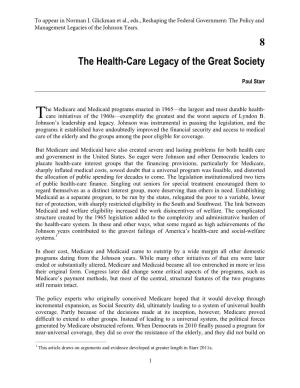 8 the Health-Care Legacy of the Great Society