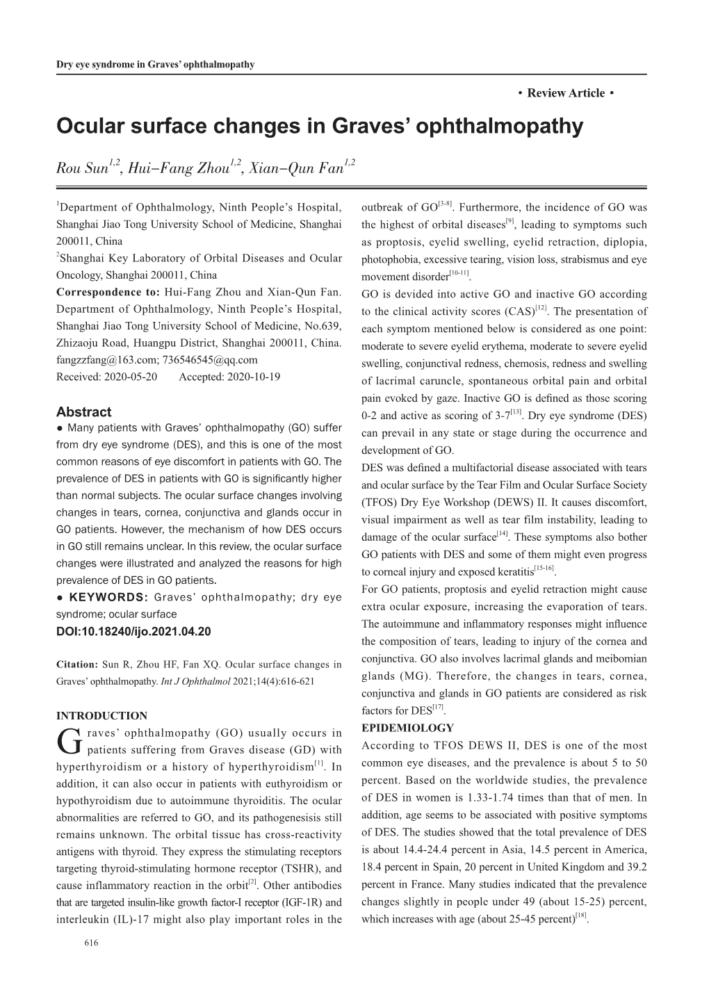 Ocular Surface Changes in Graves' Ophthalmopathy