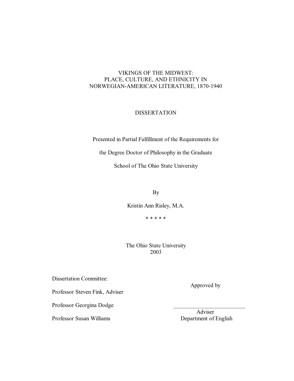 Vikings of the Midwest: Place, Culture, and Ethnicity in Norwegian-American Literature, 1870-1940