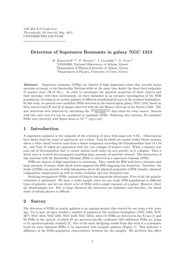 Detection of Supernova Remnants in Galaxy NGC 1313 1 Introduction 2