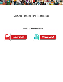 Best App for Long Term Relationships