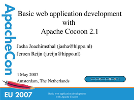 Basic Web Application Development with Apache Cocoon 2.1
