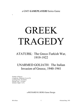 Greek Tragedy Rules II