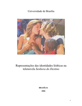 Lesbianidade Na TV: Uma Análise Da Novela “Senhora Do Destino”