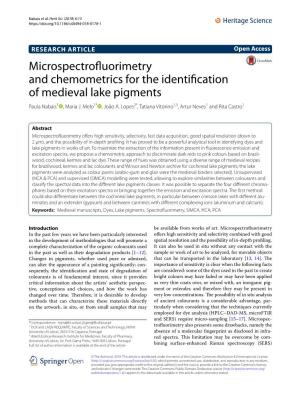 Microspectrofluorimetry and Chemometrics for the Identification of Medieval Lake Pigments
