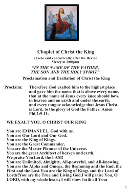 Chaplet of Christ the King
