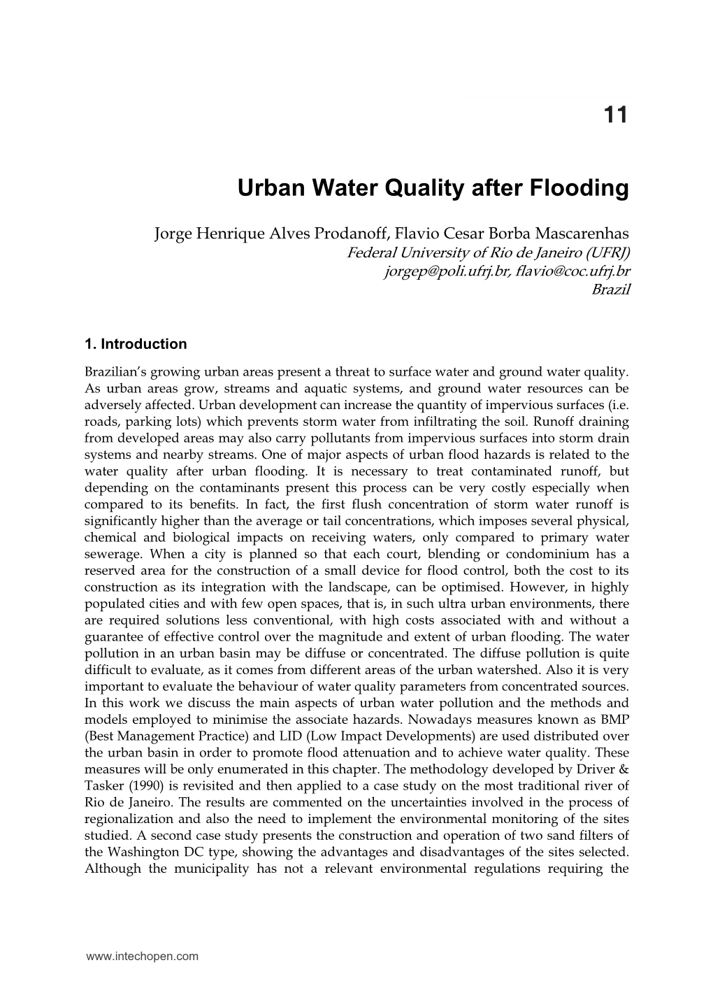Urban Water Quality After Flooding 1111