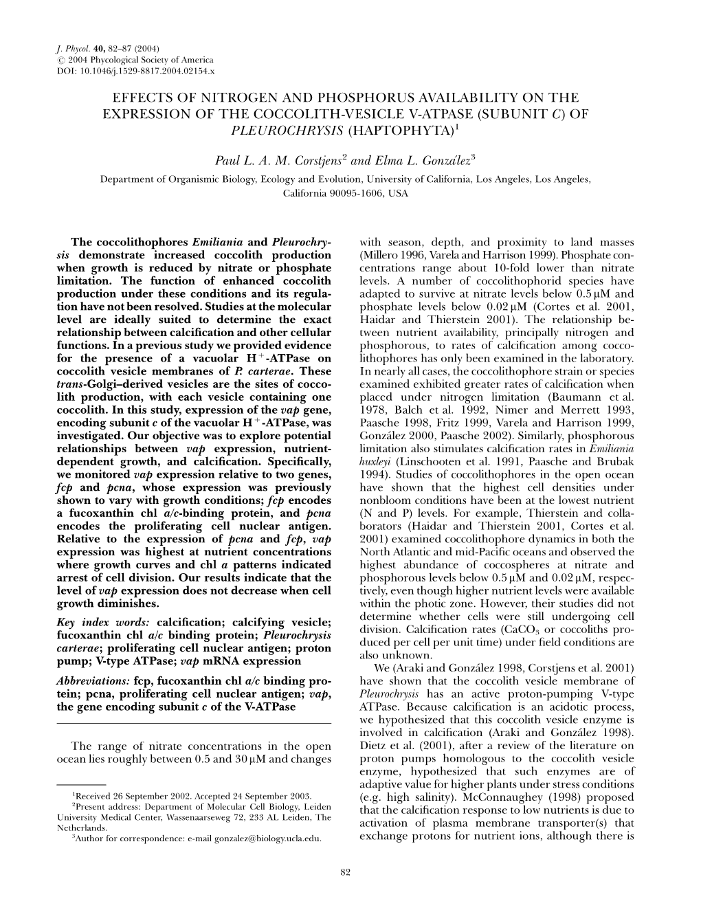 (Subunit C) of Pleurochrysis